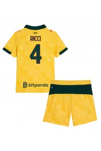 Fotbalové Dres AC Milan Samuele Ricci #4 Dětské Třetí Oblečení 2025-26 Krátký Rukáv (+ trenýrky)